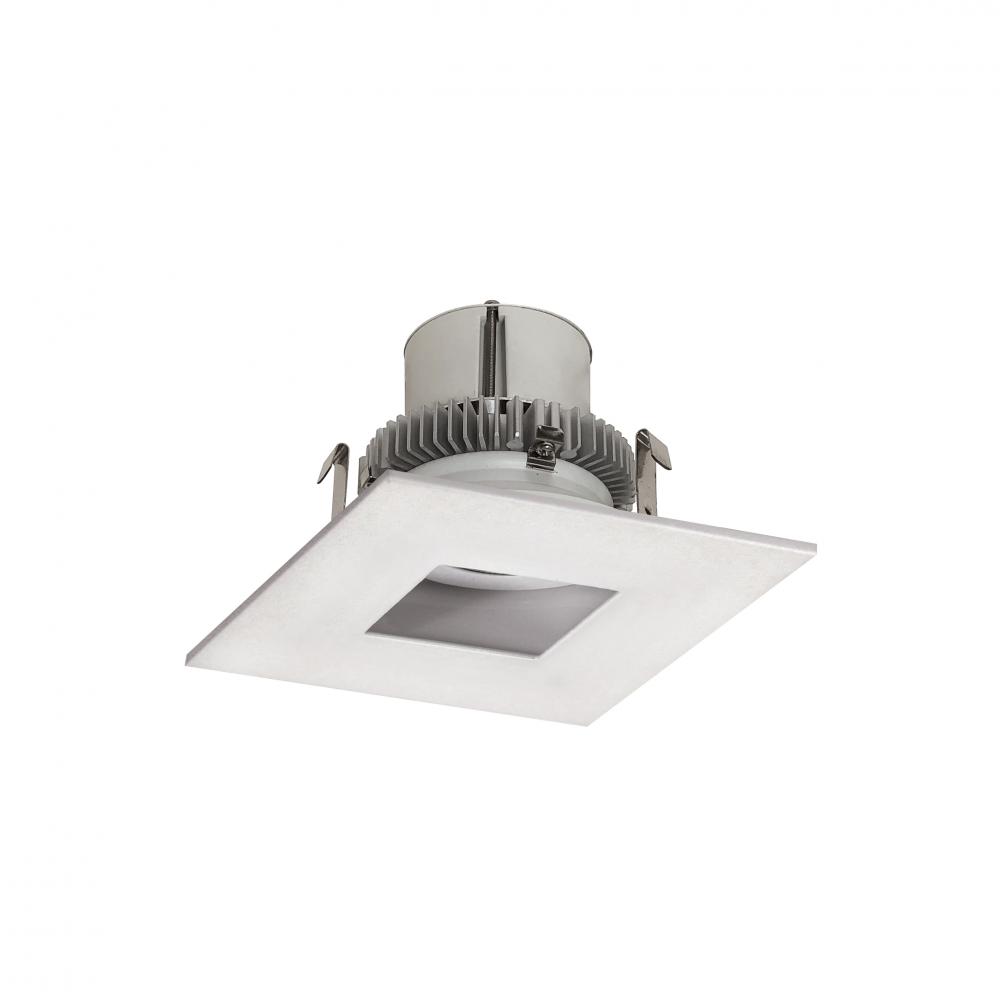 4" Cobalt Click LED Retrofit, Square Pinhole, 1000lm / 12W, 2700K, Matte Powder White Flange