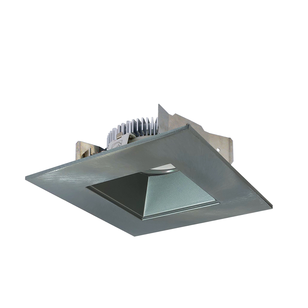 4" Cobalt Shallow High Lumen LED Trim, Square/Square Regress, 1250lm, 3000K, Natural Metal