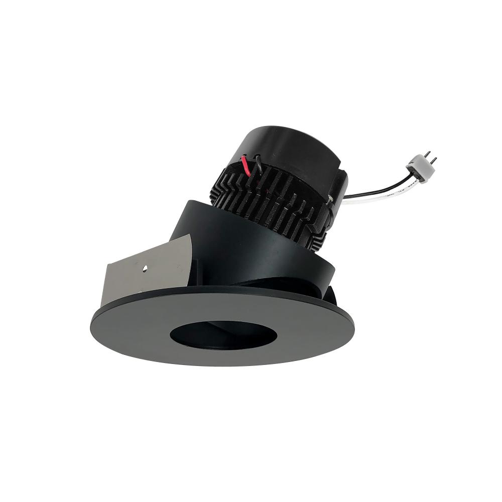 4" Pearl Low Voltage LED Round Adjustable Pinhole Retrofit, 950lm / 11W, 2700K, Black Pinhole /