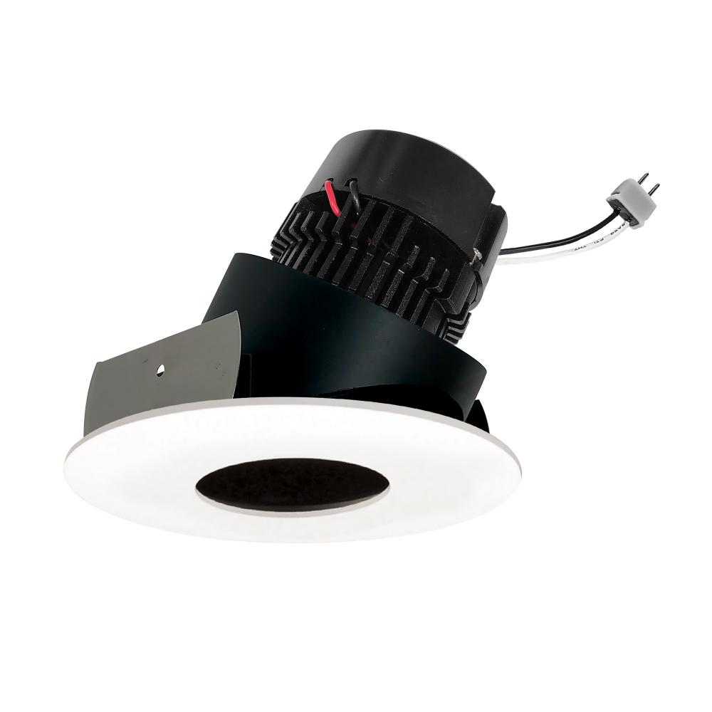 4" Pearl Low Voltage LED Round Adjustable Pinhole Retrofit, 950lm / 11W, 2700K, Black Pinhole /