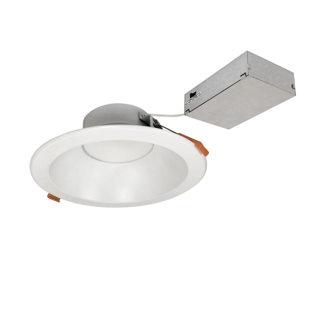 6" Theia LED Downlight with Selectable CCT, 1400lm / 15W, Matte Powder White Finish
