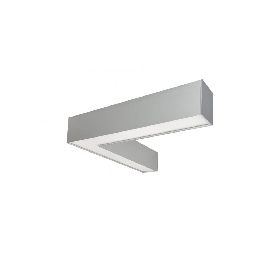 "L" Shaped L-Line LED Indirect/Direct Linear, 3781lm / Selectable CCT, White Finish