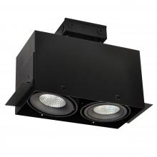 Nora NMRTLG-12D6L1927SB - LED Trimless 2-Head MLS Housing, 30W / 2100lm per Head, 2700K, 16-Degrees Spot, Black, 120-277V