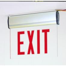 Nora NX-812-LEDRCA - Surface Adjustable LED Edge-Lit Exit Sign, Battery Backup, 6" Red Letters, Single Face / Clear