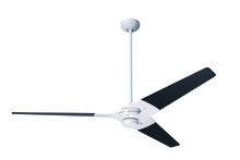 Modern Fan Co. TOR-GW-62-BK-NL-002 - Torsion Fan; Gloss White Finish; 62" Black Blades; No Light; Fan Speed and Light Control (3-wire