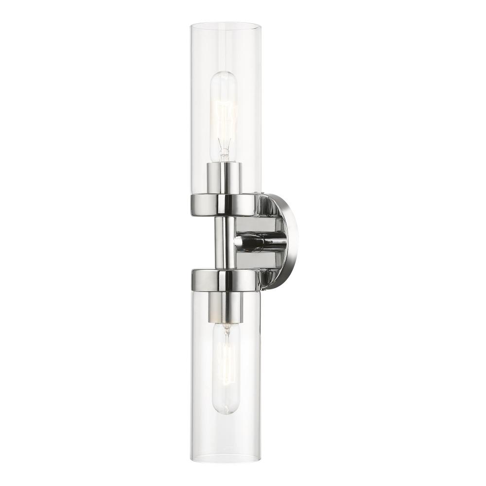 2 Light Polished Chrome ADA Vanity Sconce