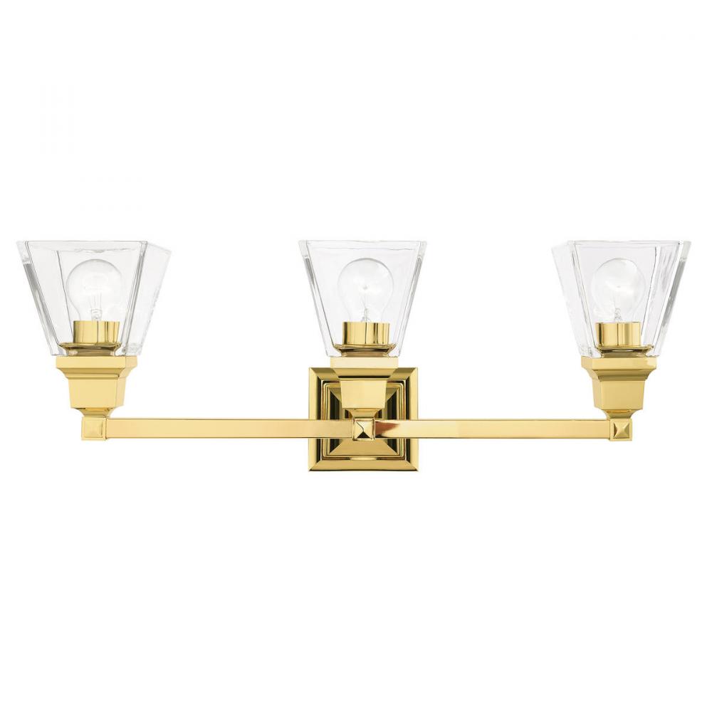 3 Lt Polished Brass Bath Vanity