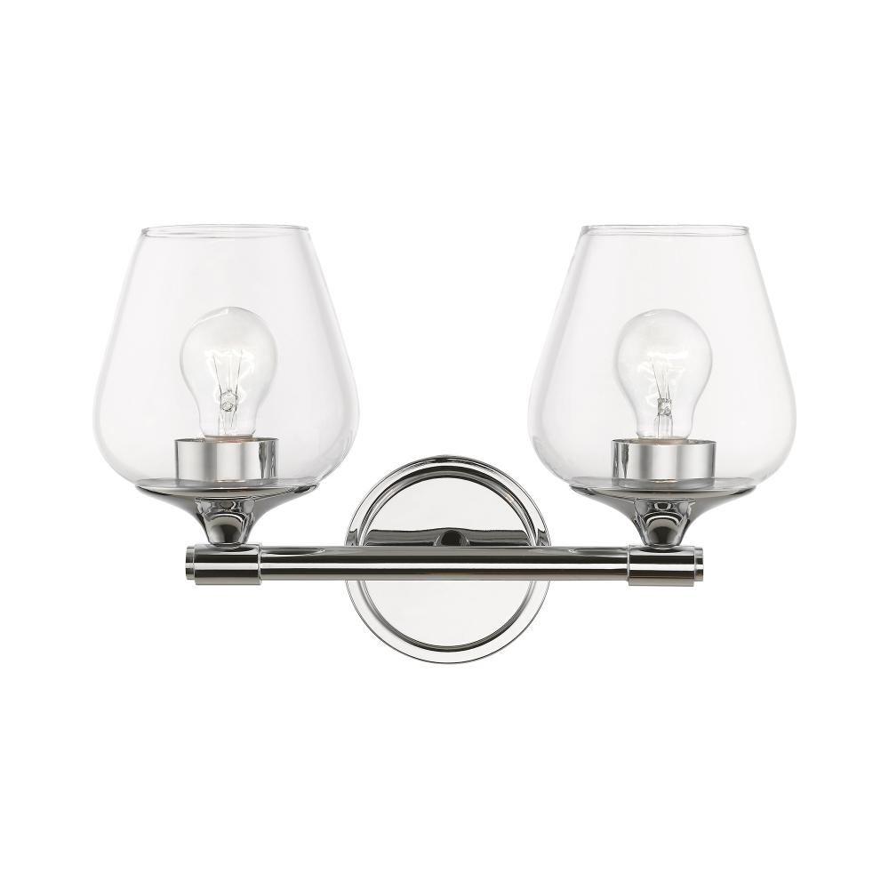 2 Light Polished Chrome Vanity Sconce