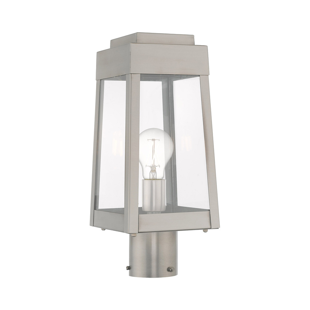 1 Lt Brushed Nickel Outdoor Post Top Lantern