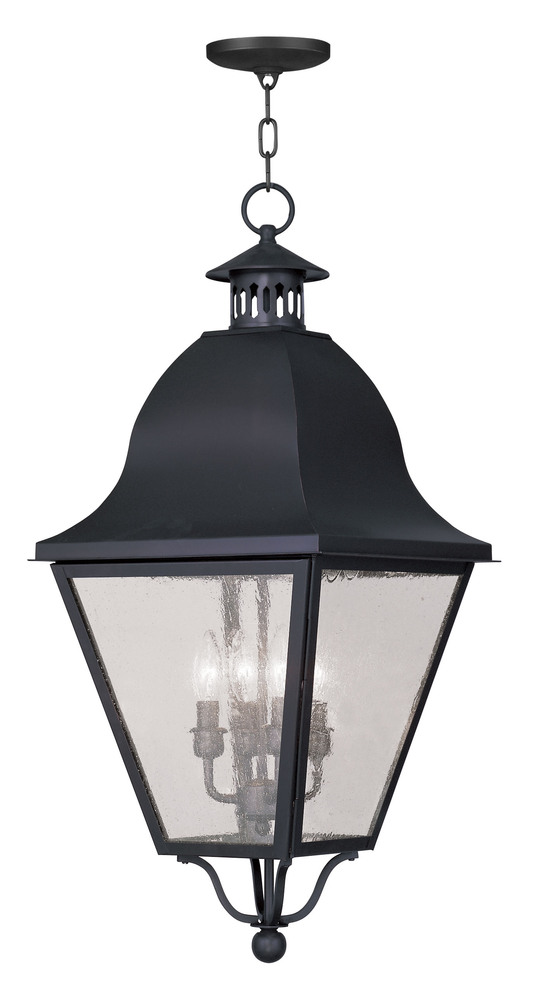 4 Light Black Outdoor Chain Lantern