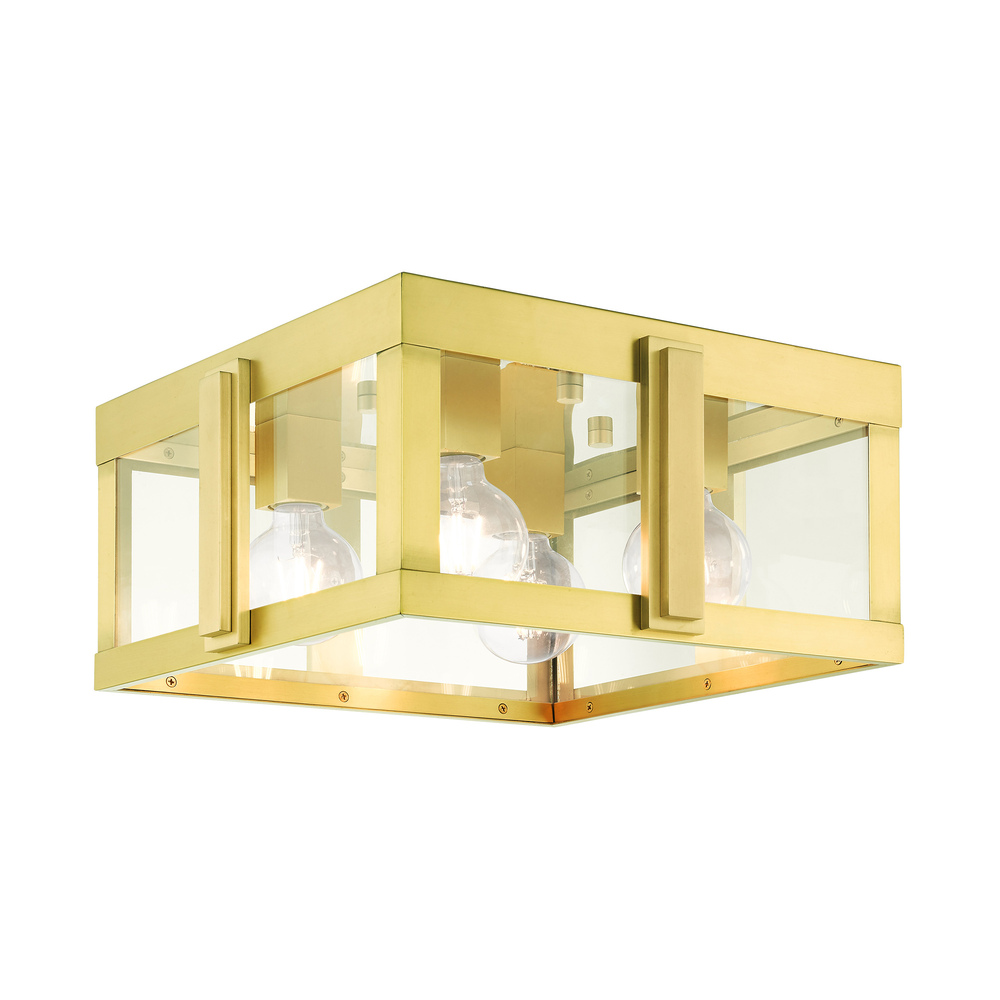 4 Lt Natural Brass Outdoor Flush Mount