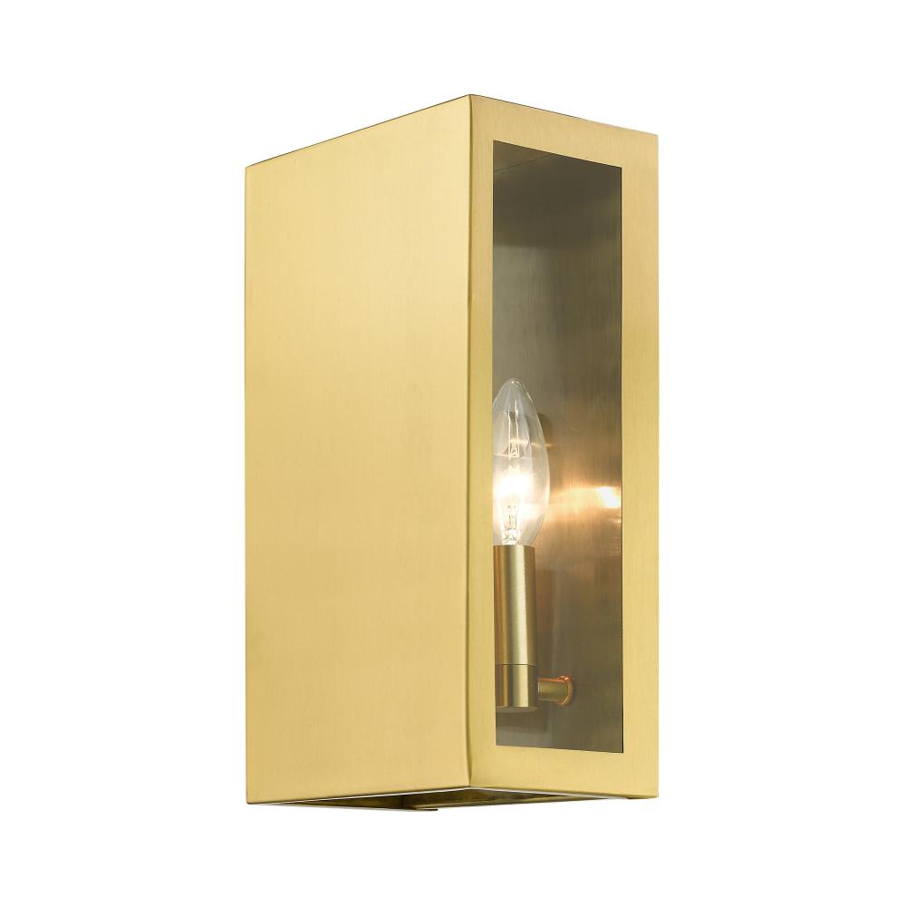 2 Light Satin Gold Outdoor ADA Medium Sconce