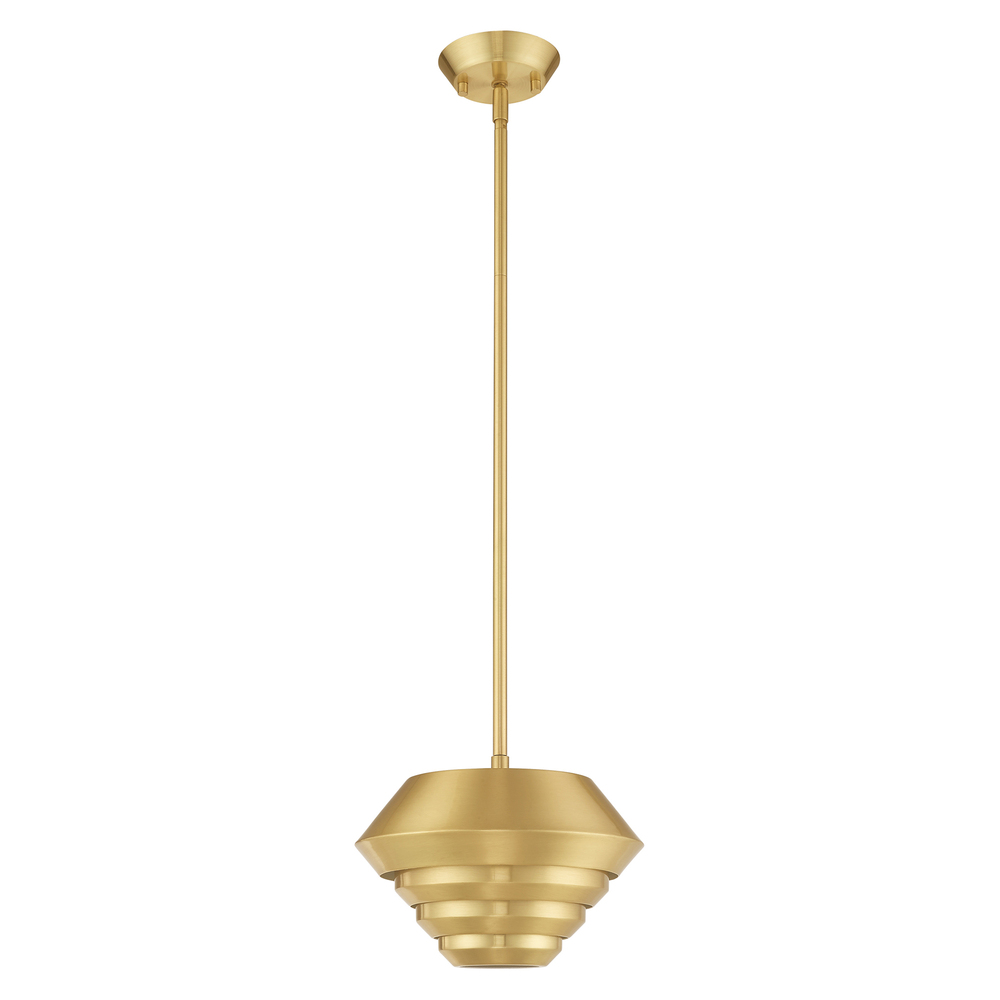 1 Lt Satin Brass Mini Pendant