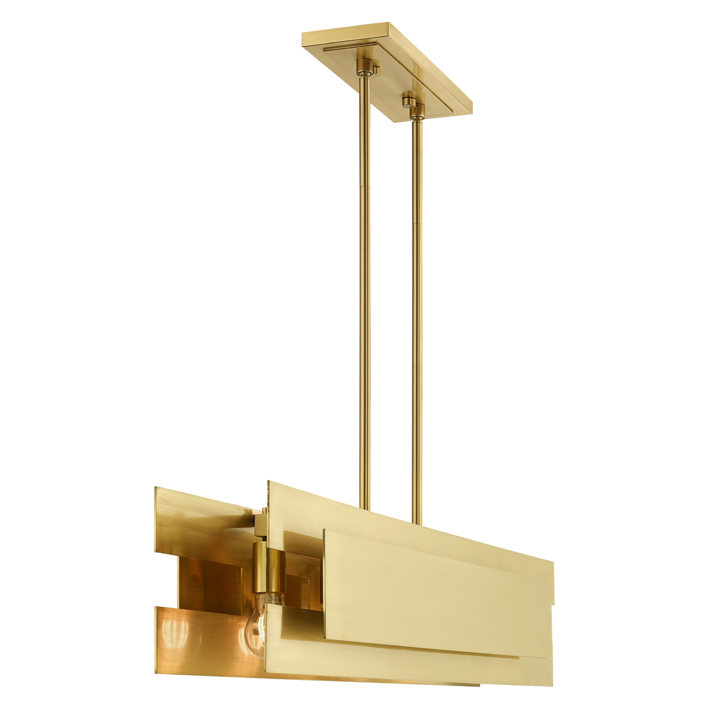 5 Lt Satin Brass Linear Chandelier