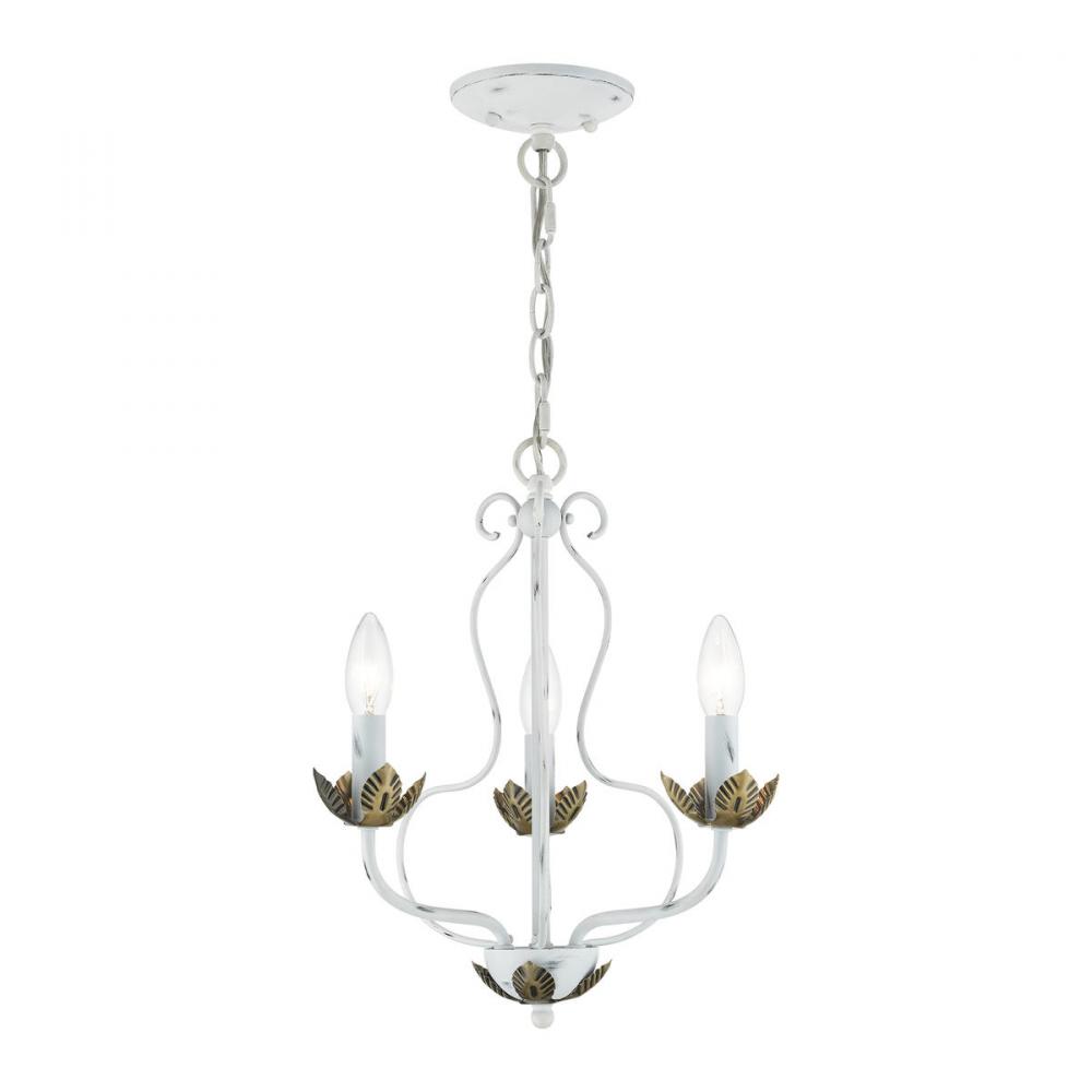 3 Light Antique White Chandelier