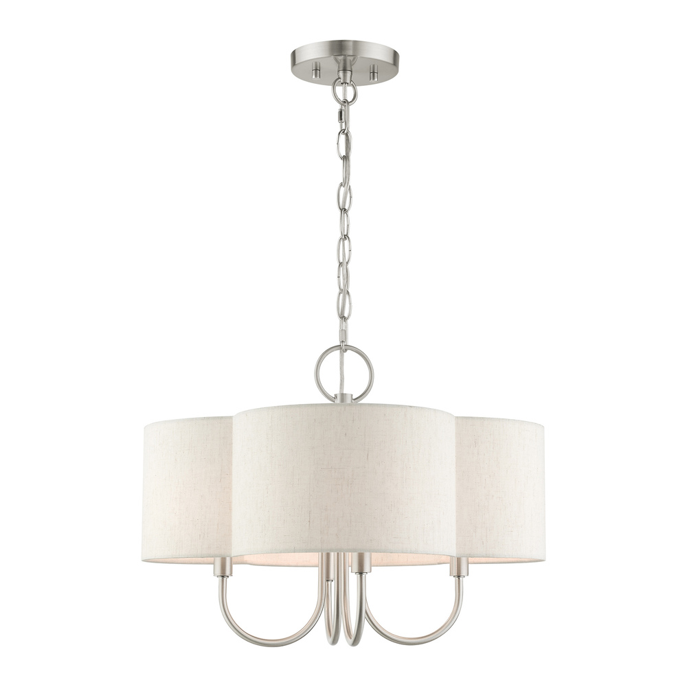 4 Lt Brushed Nickel Chandelier