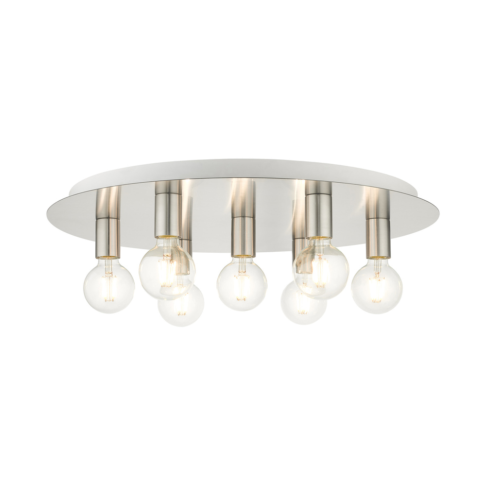 7 Lt Brushed Nickel Flush Mount