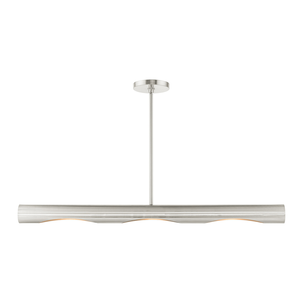 3 Lt Brushed Nickel Linear Chandelier