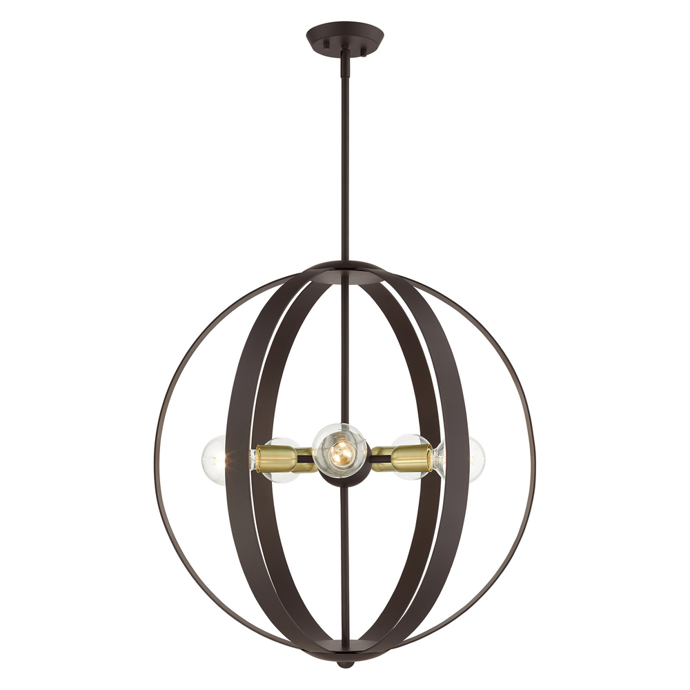 5 Lt Bronze Chandelier