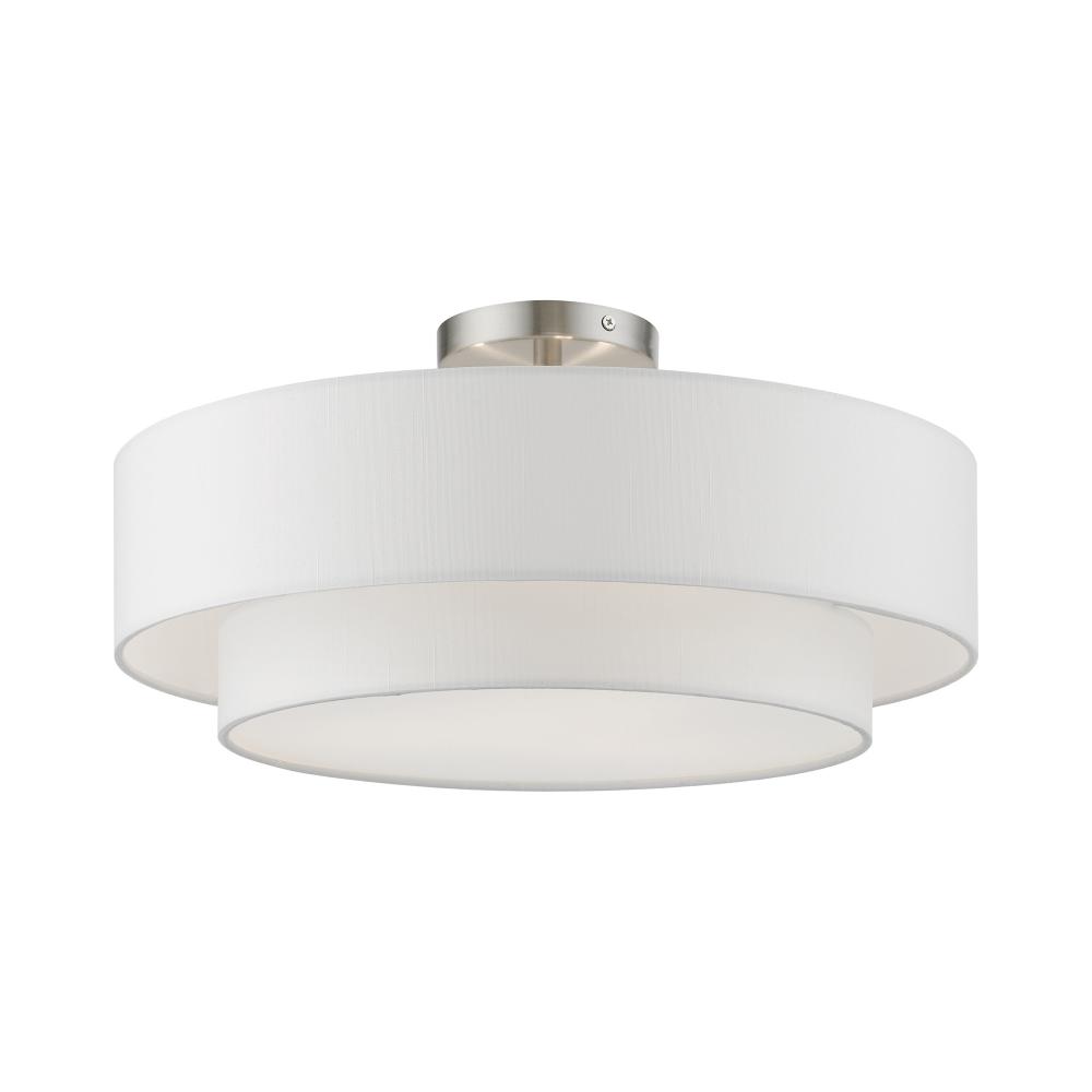 3 Light Brushed Nickel Semi-Flush