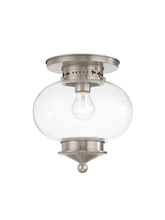 Livex Lighting 5032-91 - 1 Light Brushed Nickel Ceiling Mount