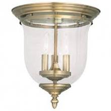 Livex Lighting 5024-01 - 3 Light Antique Brass Ceiling Mount