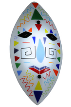 Meyda Blue 148304 - 9"W Tribal Mask Fused Glass Wall Sconce