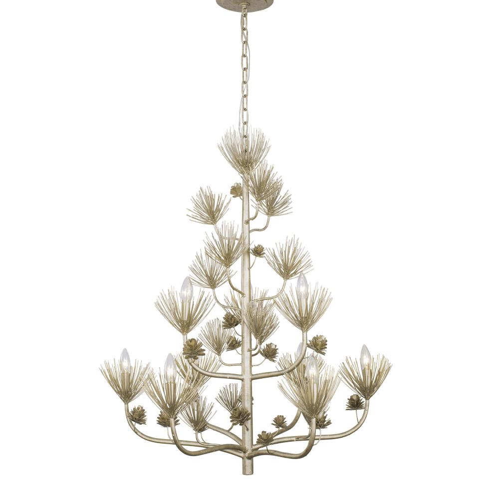 Pinion 9-Lt 2-Tier Chandelier - Zen Gold