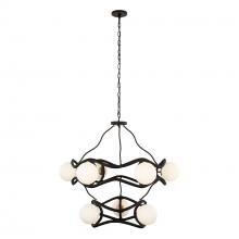 Varaluz 374C09CBFG - Black Betty 9-Lt 2-Tier Chandelier - Carbon/French Gold