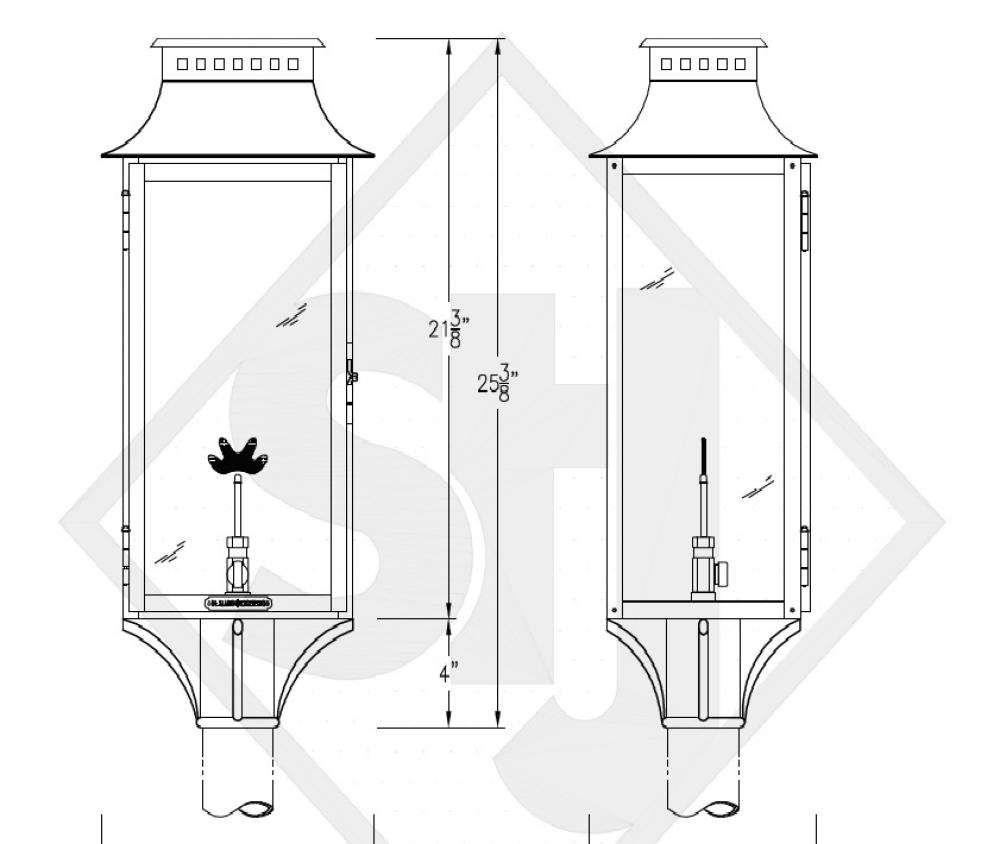 Aspen Copper Post Mounted Lantern - Gas Or Electric