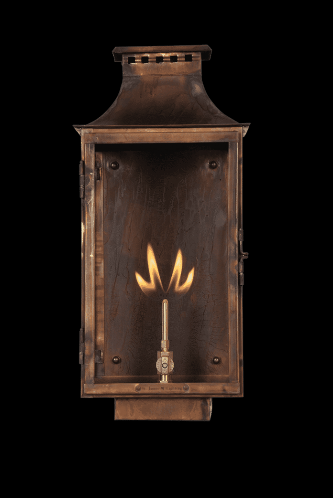 Aspen Large Copper Gas Lantern with Auto Ignition