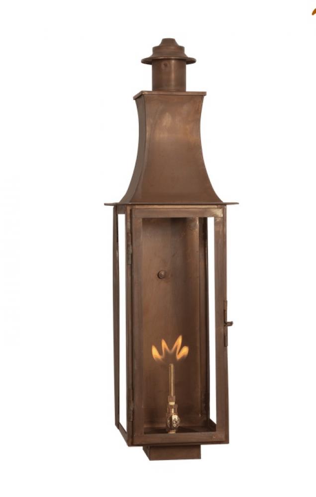 Madison Medium Copper Gas Lantern - Copper Wall Mount w/ 120v AI