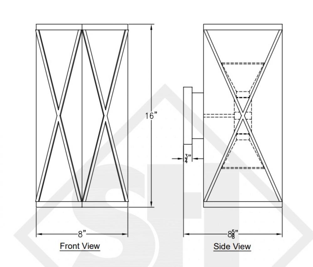 Custom Copper Triangular Up/Down Wall Sconce