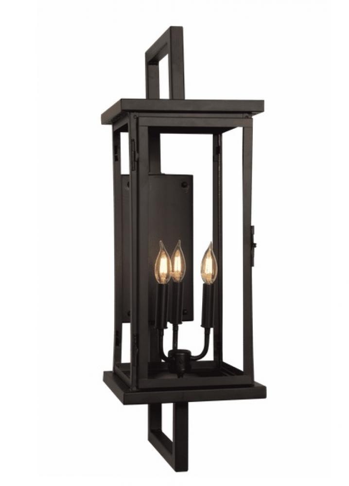 St. James Trinity Copper Wall Lantern LARGE - Black