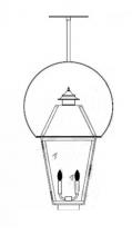 St. James Lighting MAGS-YS-NG-RC - Magnolia Copper Electric & Gas Hanging Half Yoke mounted Lantern