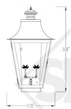 St. James Lighting MONG-CW-AI120V-MP - Montrose GRANDE Copper Gas Lantern w/ Copper Wall Box & Auto Ignition