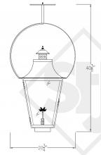 St. James Lighting MONL-Y.5-NG-AI120V-MP - Montrose Large Ceiling Mounted Half Yoke Copper Natural Gas Lantern w/ 120v Auto Ignition