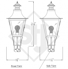 St. James Lighting MONMINI-PMAI-E - Montrose Mini Copper Piert Mounted Lantern - Electric