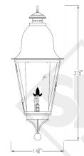 St. James Lighting QUEL-CW-A&B-NG-120vAI-MP - Quebec Large Copper Gas Lantern with Arc & Ball Bottom Finial - Automatic Ignition