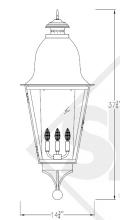 St. James Lighting QUEL-CW-A&B-T-MP - Quebec Large Copper Electric Lantern with Arc & Ball Bottom Finial