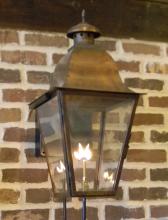 St. James Lighting QUEM-CW-AI-MP - Quebec Medium Copper Gas Lantern w/ Automatic Ignition