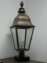 St. James Lighting QUEM-CP-D-MP - Quebec Copper Electric or Gas Post Mounted Lantern - Large