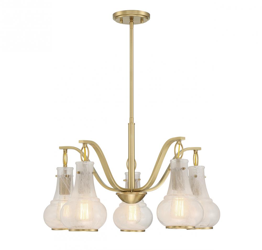 Adams 5-Light Chandelier in Warm Brass