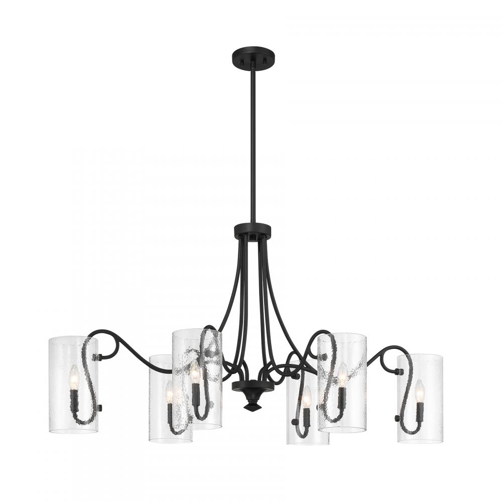 Calgary 6-Light Oval Chandelier in Matte Black