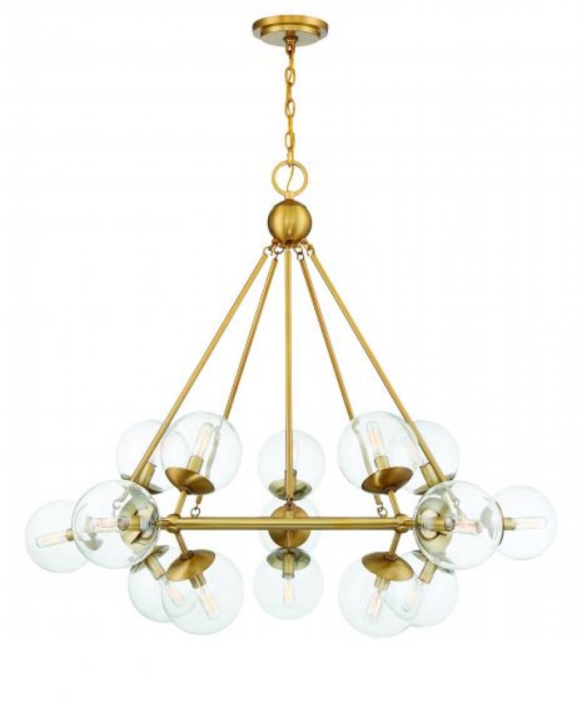 Orion 15-Light Chandelier in Warm Brass