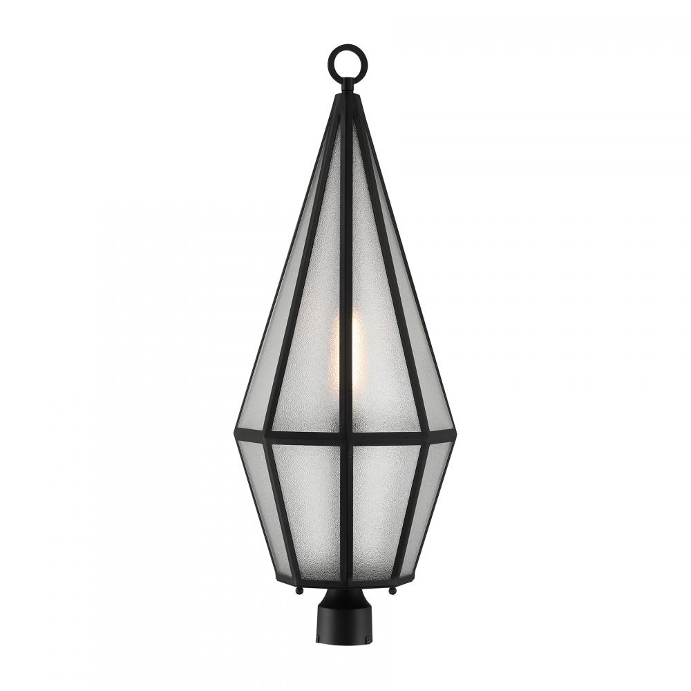 Peninsula 1-Light Outdoor Post Lantern in Matte Black