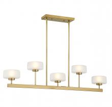 Savoy House 1-5407-5-322 - Falster 5-Light LED Linear Chandelier in Warm Brass