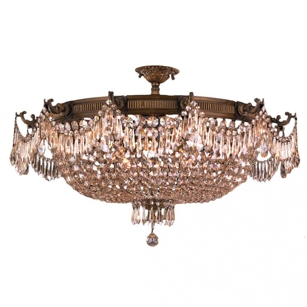 Winchester 12-Light Antique Bronze Finish and Golden Teak Crystal