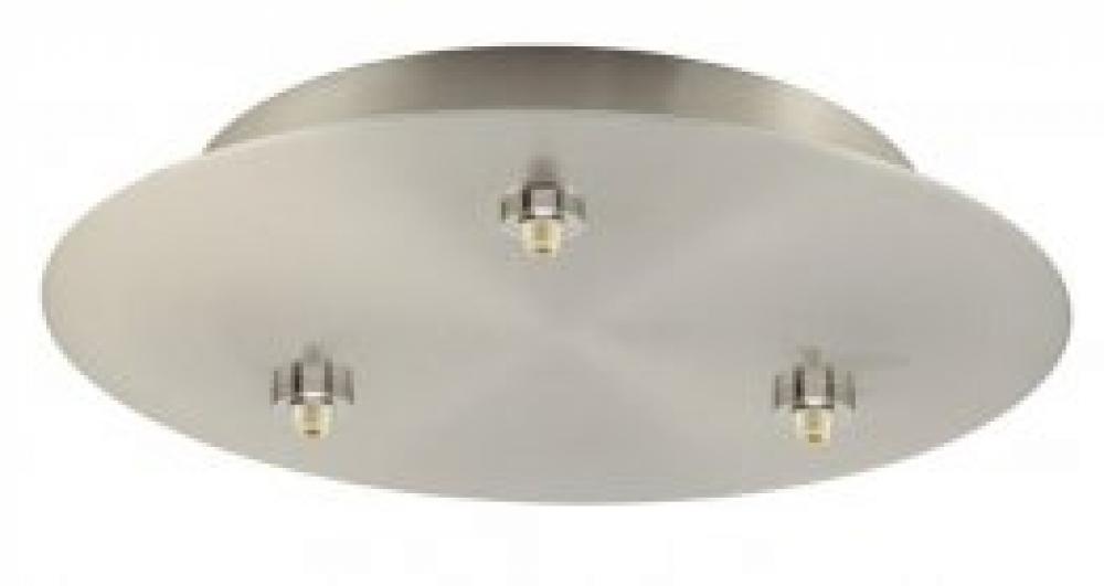 Canopy Line Voltage 3 Light Round 12" Polished Chrome