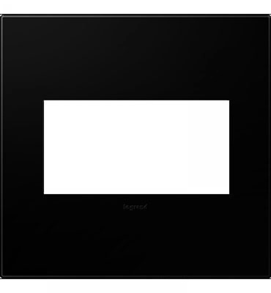 Adorne® Black Ink Two-Gang Screwless Wall Plate